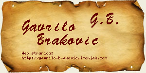 Gavrilo Braković vizit kartica